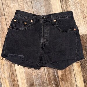 Levi's Black Denim button fly Shorts
